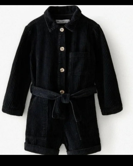 Zara Black Corduroy Romper - Picture 1 of 6